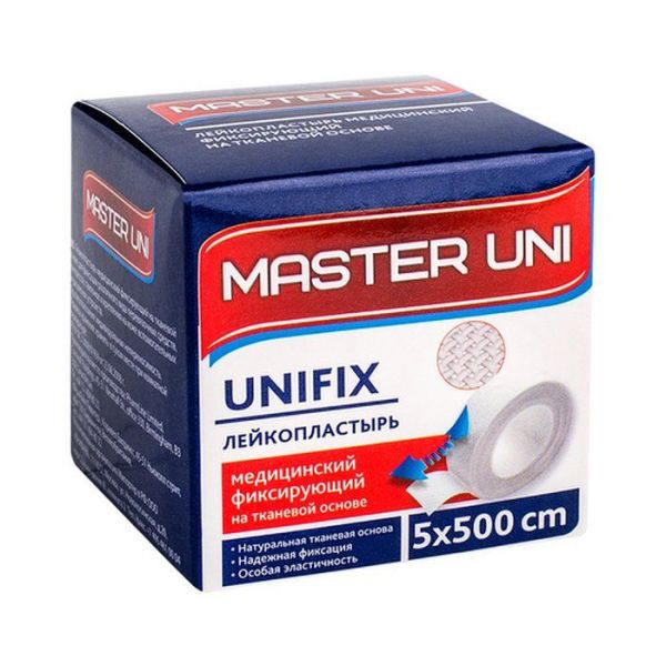 Изображение товара Лейкопластырь фиксирующий Master Uni Unifix 5*500 тканевая основа Лейкопластырь фиксирующий Master Uni Unifix 5*500 тканевая основа фотография